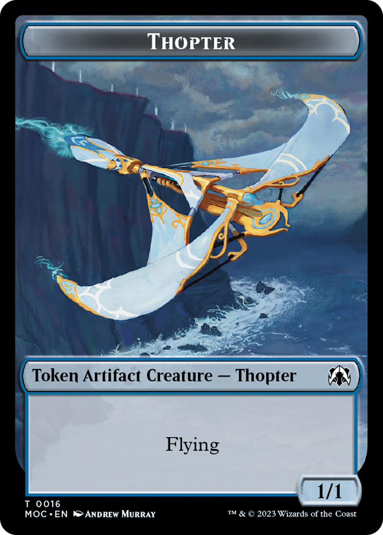 Thopter // Gold Double-Sided Token [March of the Machine Commander Tokens] | Tabernacle Games