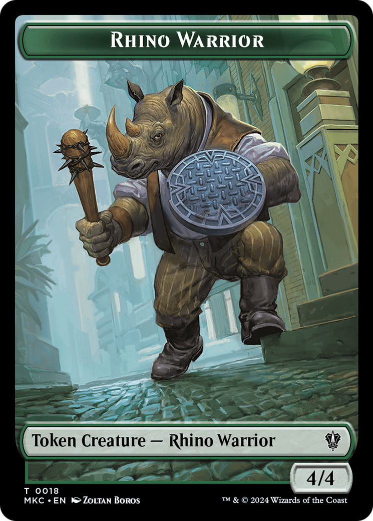 Thopter // Rhino Warrior Double-Sided Token [Murders at Karlov Manor Commander Tokens] | Tabernacle Games