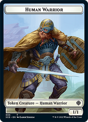 Saproling // Human Warrior Double-Sided Token [Starter Commander Decks] | Tabernacle Games