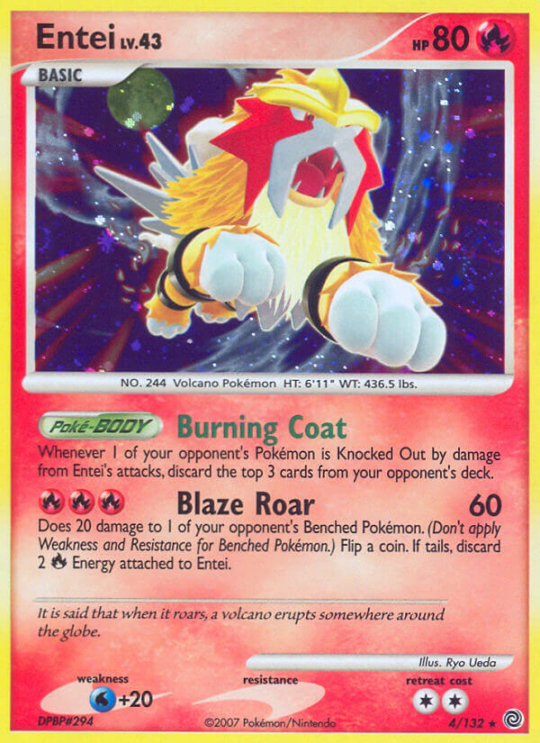 Entei (4/132) (Cracked Ice Holo) [Diamond & Pearl: Secret Wonders] | Tabernacle Games