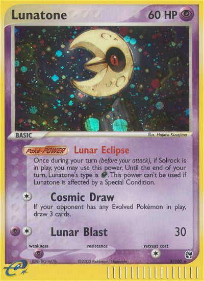 Lunatone (8/100) [EX: Sandstorm] | Tabernacle Games