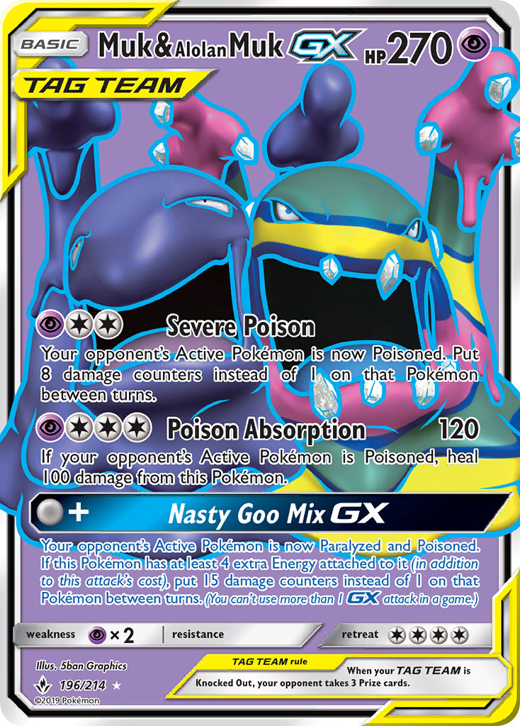 Muk & Alolan Muk GX (196/214) [Sun & Moon: Unbroken Bonds] | Tabernacle Games