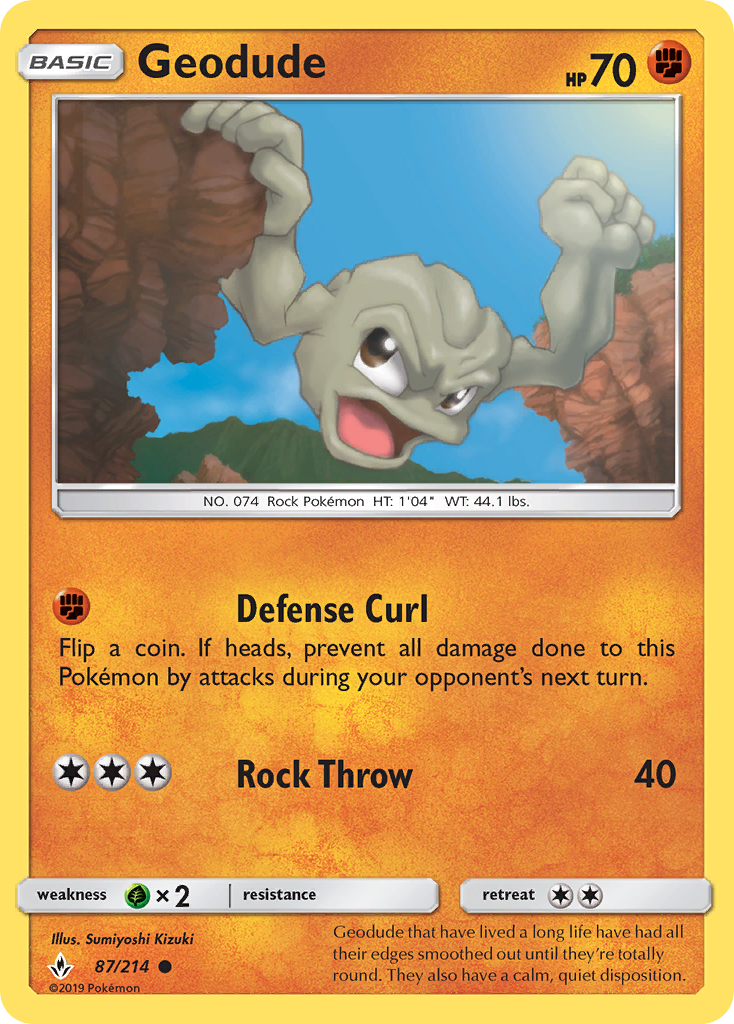 Geodude (87/214) [Sun & Moon: Unbroken Bonds] | Tabernacle Games