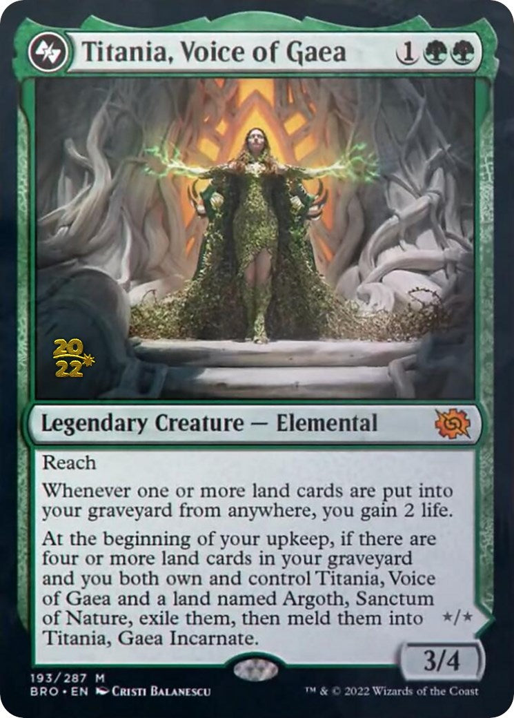 Titania, Voice of Gaea [The Brothers' War Prerelease Promos] | Tabernacle Games