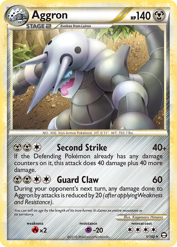 Aggron (1/102) [HeartGold & SoulSilver: Triumphant] | Tabernacle Games