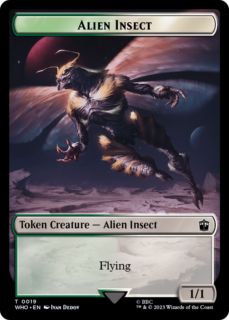 Human (0005) // Alien Insect Double-Sided Token [Doctor Who Tokens] | Tabernacle Games