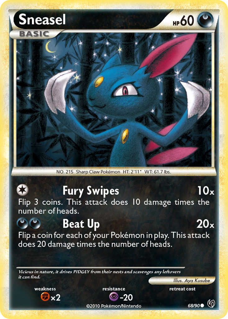 Sneasel (68/90) [HeartGold & SoulSilver: Undaunted] | Tabernacle Games