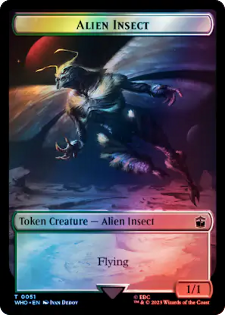Dalek // Alien Insect Double-Sided Token (Surge Foil) [Doctor Who Tokens] | Tabernacle Games