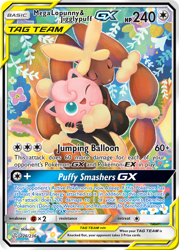 Mega Lopunny & Jigglypuff GX (226/236) [Sun & Moon: Cosmic Eclipse] | Tabernacle Games