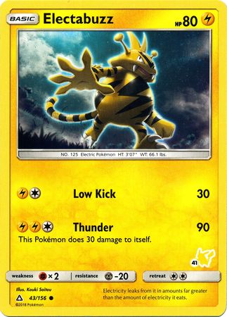 Electabuzz (43/156) (Pikachu Stamp #41) [Battle Academy 2020] | Tabernacle Games