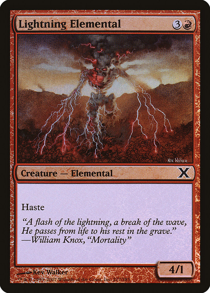 Lightning Elemental (Premium Foil) [Tenth Edition] | Tabernacle Games