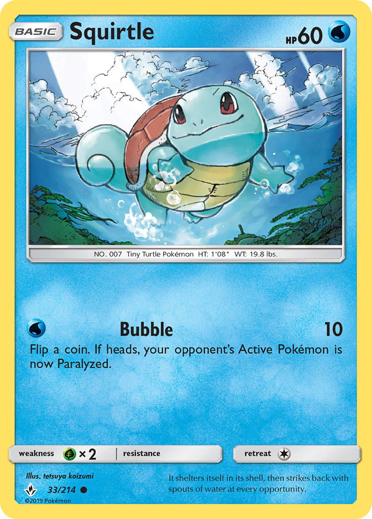 Squirtle (33/214) [Sun & Moon: Unbroken Bonds] | Tabernacle Games