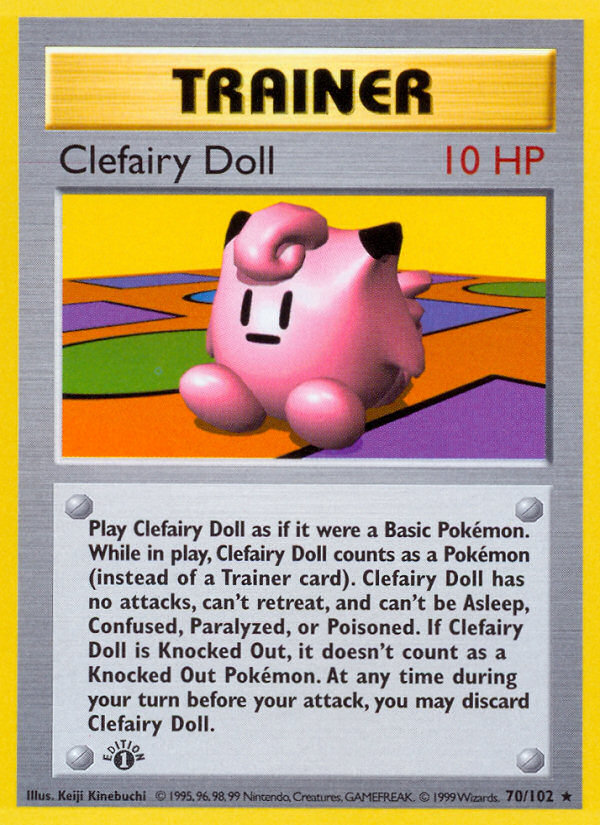 Clefairy Doll (70/102) (Shadowless) [Base Set 1st Edition] | Tabernacle Games