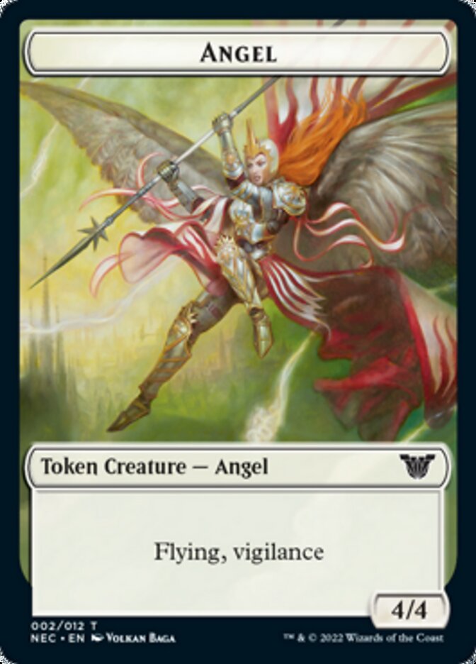 Angel // Elephant Double-sided Token [Kamigawa: Neon Dynasty Commander Tokens] | Tabernacle Games