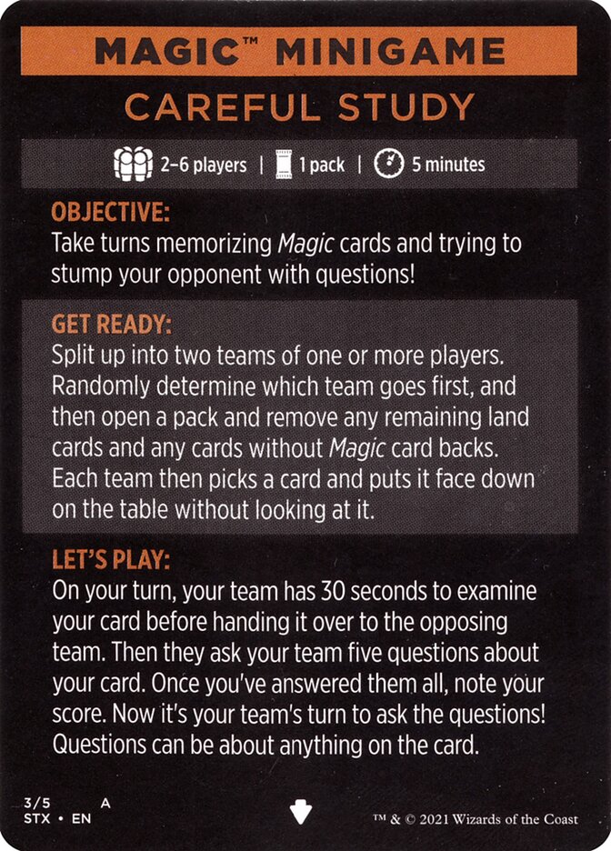 Careful Study (Magic Minigame) [Strixhaven: School of Mages Minigame] | Tabernacle Games