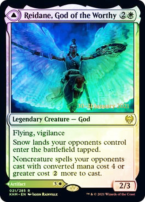 Reidane, God of the Worthy // Valkmira, Protector's Shield  [Kaldheim Prerelease Promos] | Tabernacle Games