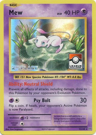 Mew (53/108) (League Promo 2nd Place) [XY: Evolutions] | Tabernacle Games