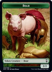 Boar // Spirit Double-sided Token [Kaldheim Commander Tokens] | Tabernacle Games