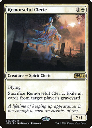 Remorseful Cleric [Core Set 2019] | Tabernacle Games