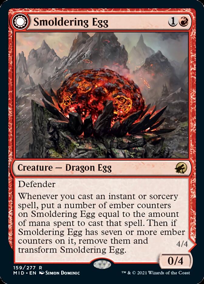 Smoldering Egg // Ashmouth Dragon [Innistrad: Midnight Hunt] | Tabernacle Games