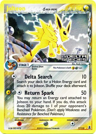 Jolteon (7/113) (Delta Species) (Stamped) [EX: Delta Species] | Tabernacle Games