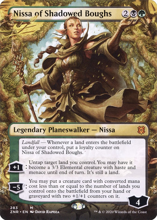 Nissa of Shadowed Boughs (Borderless) [Zendikar Rising] | Tabernacle Games