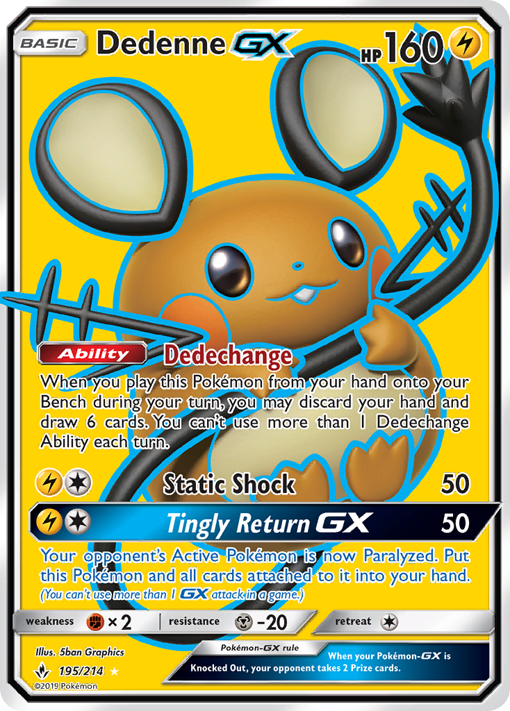 Dedenne GX (195/214) [Sun & Moon: Unbroken Bonds] | Tabernacle Games