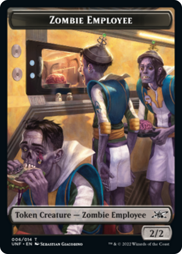 Zombie Employee // Storm Crow Double-sided Token [Unfinity Tokens] | Tabernacle Games