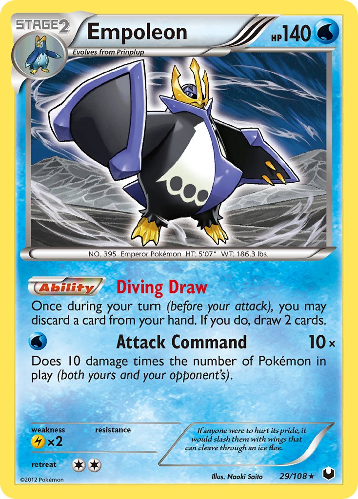 Empoleon (29/108) (Battle Arena Deck Exclusive) (Theme Deck Exclusive) [Black & White: Dark Explorers] | Tabernacle Games