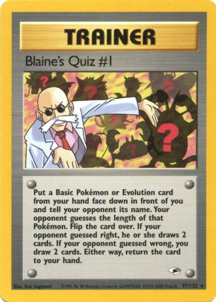 Blaine's Quiz #1 (97/132) [Gym Heroes Unlimited] | Tabernacle Games