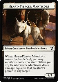 Heart-Piercer Manticore // Dragon Double-sided Token [Commander 2019 Tokens] | Tabernacle Games