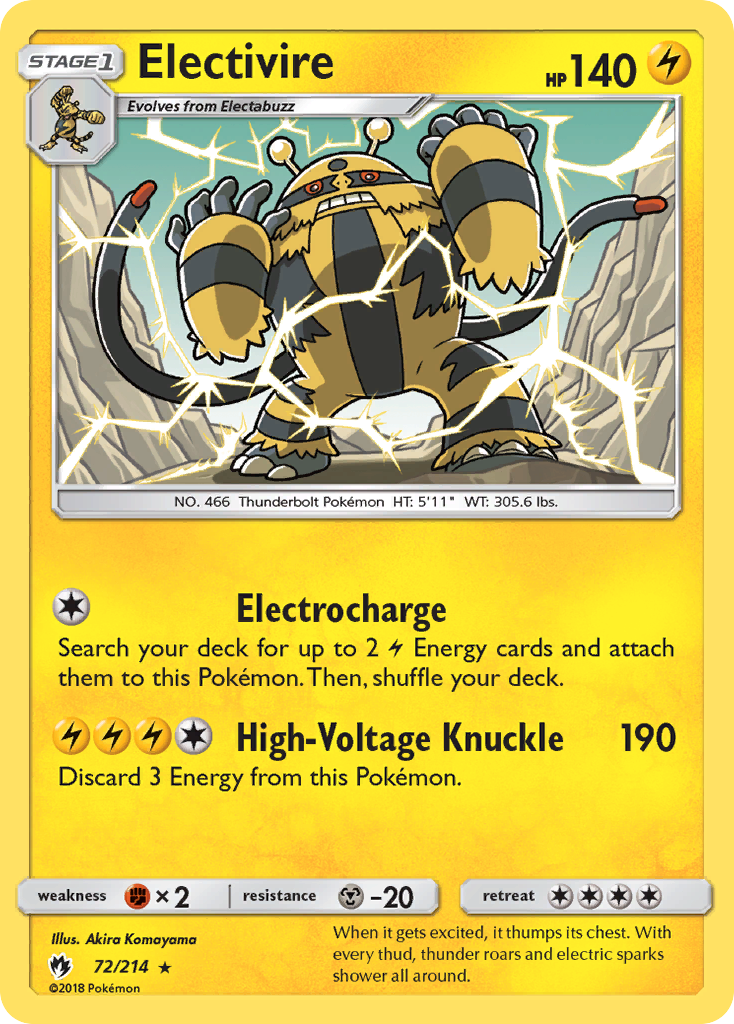 Electivire (72/214) [Sun & Moon: Lost Thunder] | Tabernacle Games