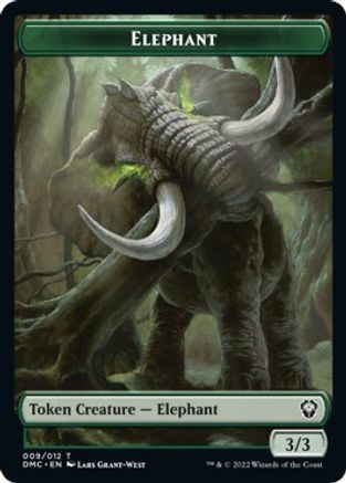 Elephant // Treasure Double-sided Token [Dominaria United Commander Tokens] | Tabernacle Games