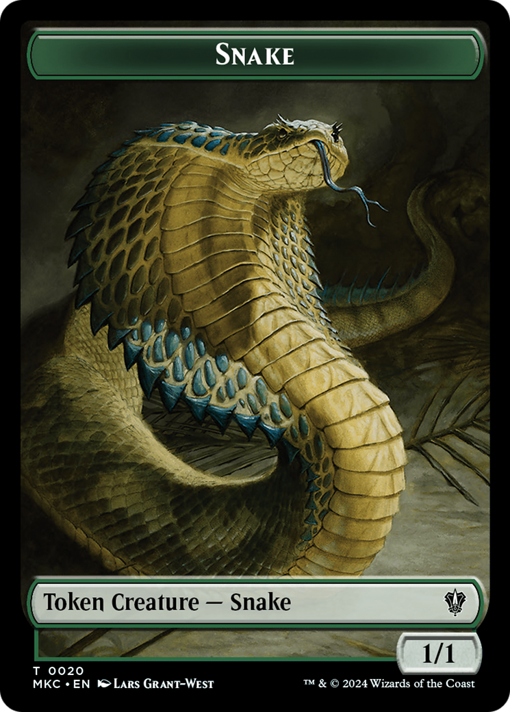 Snake // Morph Double-Sided Token [Murders at Karlov Manor Commander Tokens] | Tabernacle Games