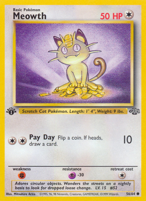 Meowth (56/64) [Jungle 1st Edition] | Tabernacle Games