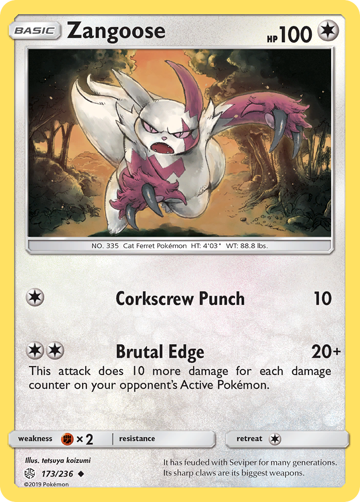 Zangoose (173/236) [Sun & Moon: Cosmic Eclipse] | Tabernacle Games