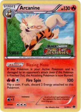 Arcanine (12/99) (Staff Prerelease Promo) [Black & White: Black Star Promos] | Tabernacle Games