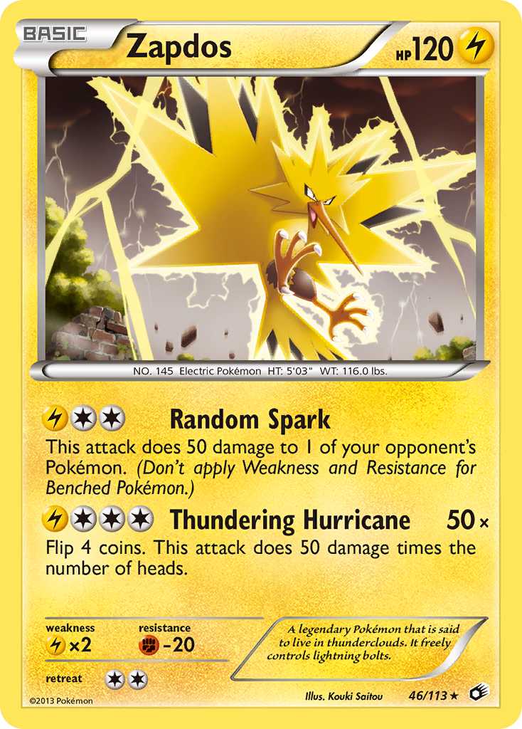 Zapdos (46/113) (Theme Deck Exclusive) [Black & White: Legendary Treasures] | Tabernacle Games