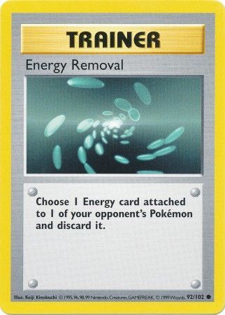 Energy Removal (92/102) [Base Set Shadowless Unlimited] | Tabernacle Games