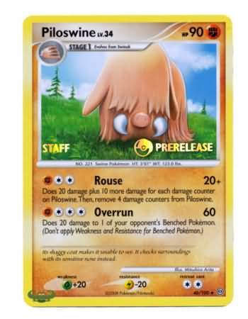 Piloswine (46/100) (Staff Prerelease Promo) [Nintendo: Black Star Promos] | Tabernacle Games