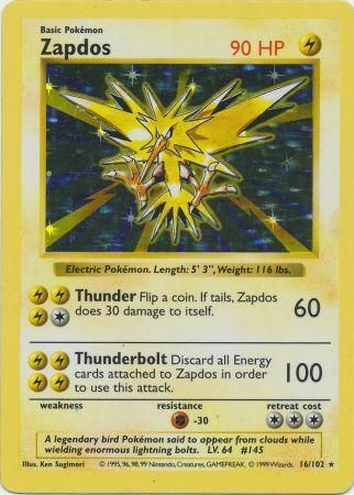 Zapdos (16/102) [Base Set Shadowless Unlimited] | Tabernacle Games