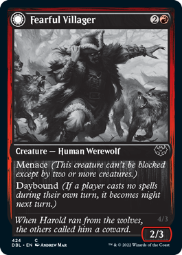 Fearful Villager // Fearsome Werewolf [Innistrad: Double Feature] | Tabernacle Games