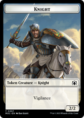 Knight (7) // Spirit (14) Double-Sided Token [March of the Machine Commander Tokens] | Tabernacle Games