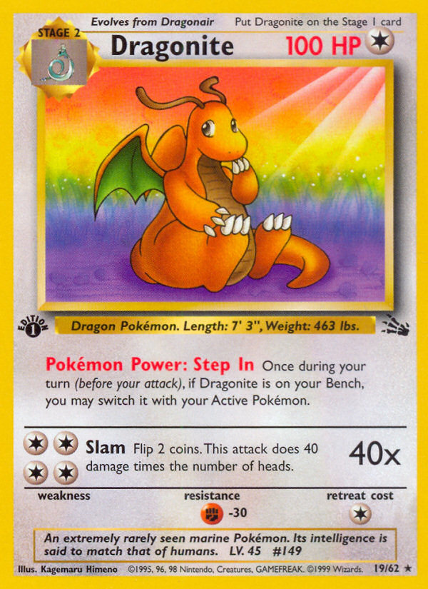 Dragonite (19/62) [Fossil 1st Edition] | Tabernacle Games