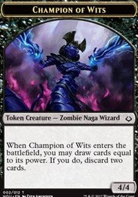 Champion of Wits // Warrior Double-sided Token [Hour of Devastation Tokens] | Tabernacle Games