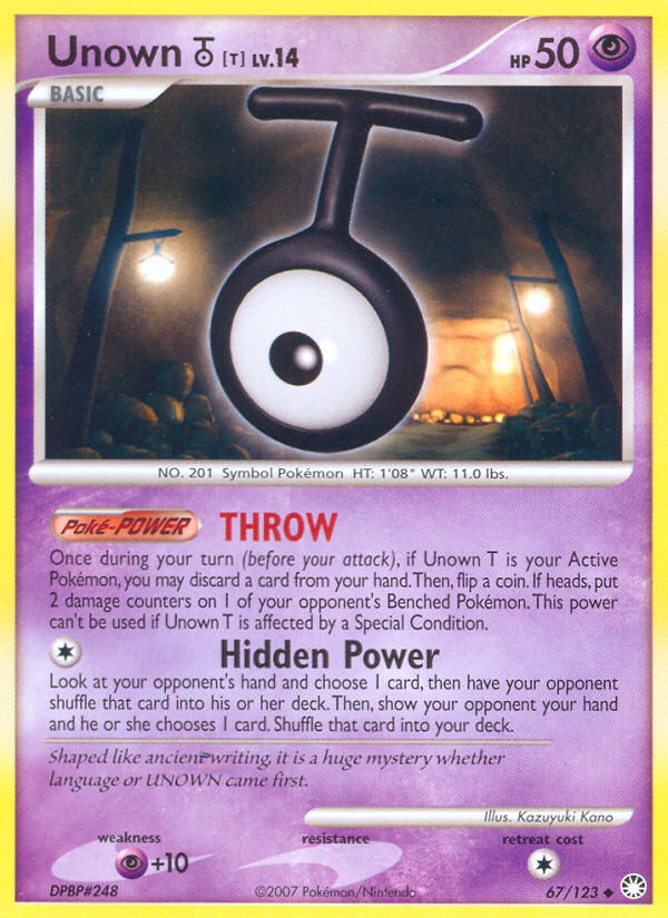 Unown T (67/123) [Diamond & Pearl: Mysterious Treasures] | Tabernacle Games