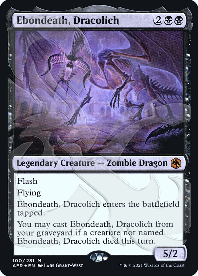 Ebondeath, Dracolich (Ampersand Promo) [Dungeons & Dragons: Adventures in the Forgotten Realms Promos] | Tabernacle Games