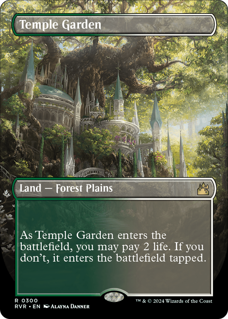 Temple Garden (Borderless) [Ravnica Remastered] | Tabernacle Games