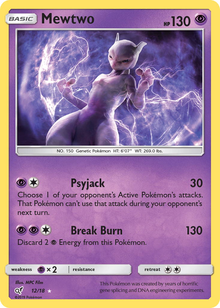 Mewtwo (12/18) [Sun & Moon: Detective Pikachu] | Tabernacle Games