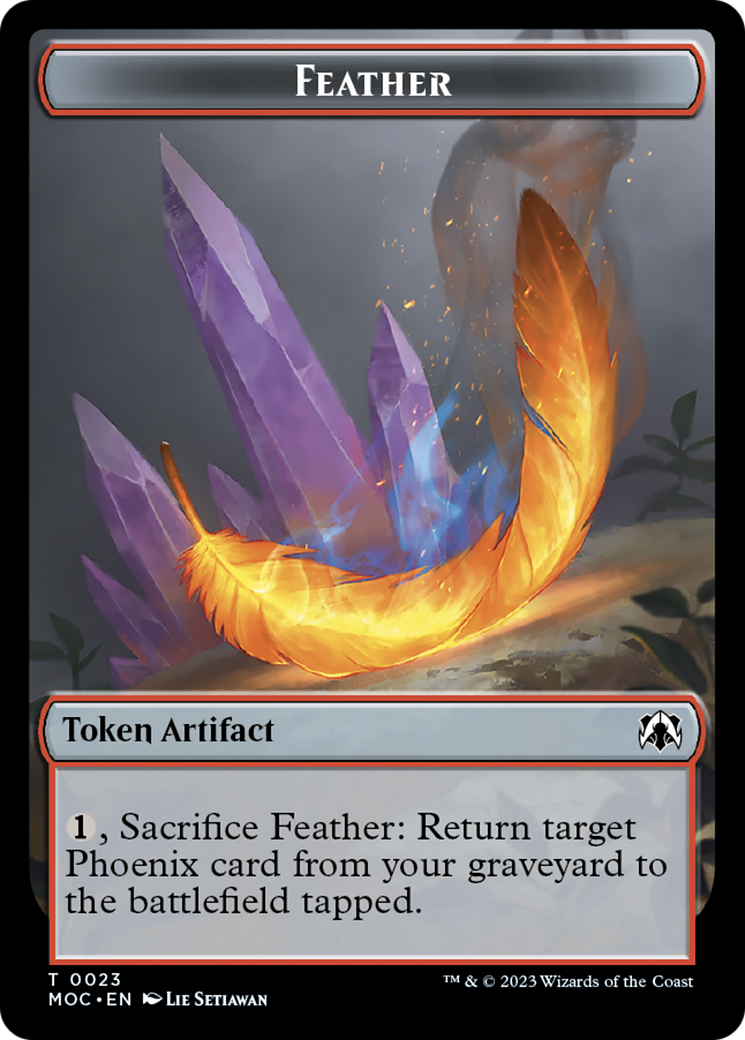 Feather // Servo Double-Sided Token [March of the Machine Commander Tokens] | Tabernacle Games